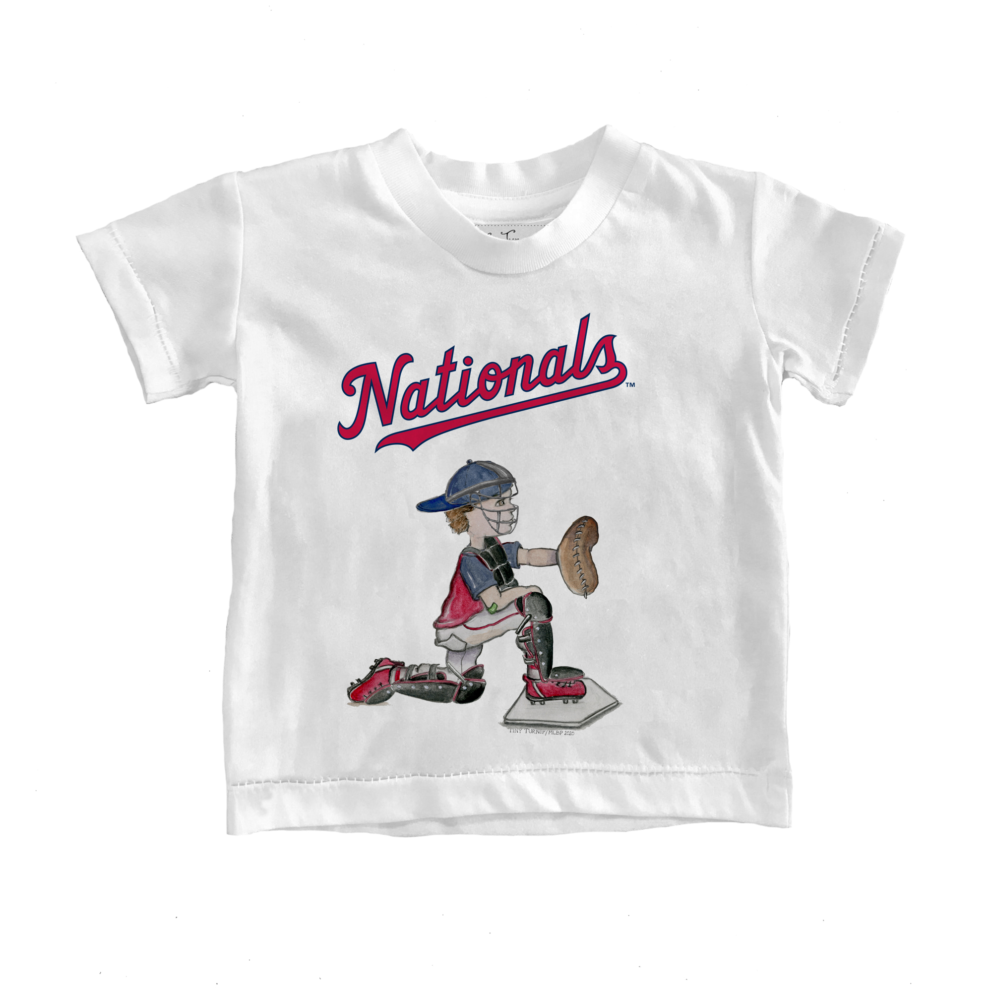 Youth Tiny Turnip White Washington Nationals Caleb the Catcher T-Shirt