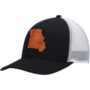 Men's Local Crowns Black Missouri Leather State Applique Trucker Snapback Hat