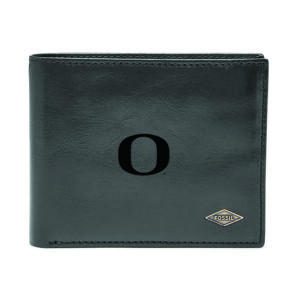 Men's Fossil Black Oregon Ducks Ryan RFID Flip ID Bi-Fold Wallet
