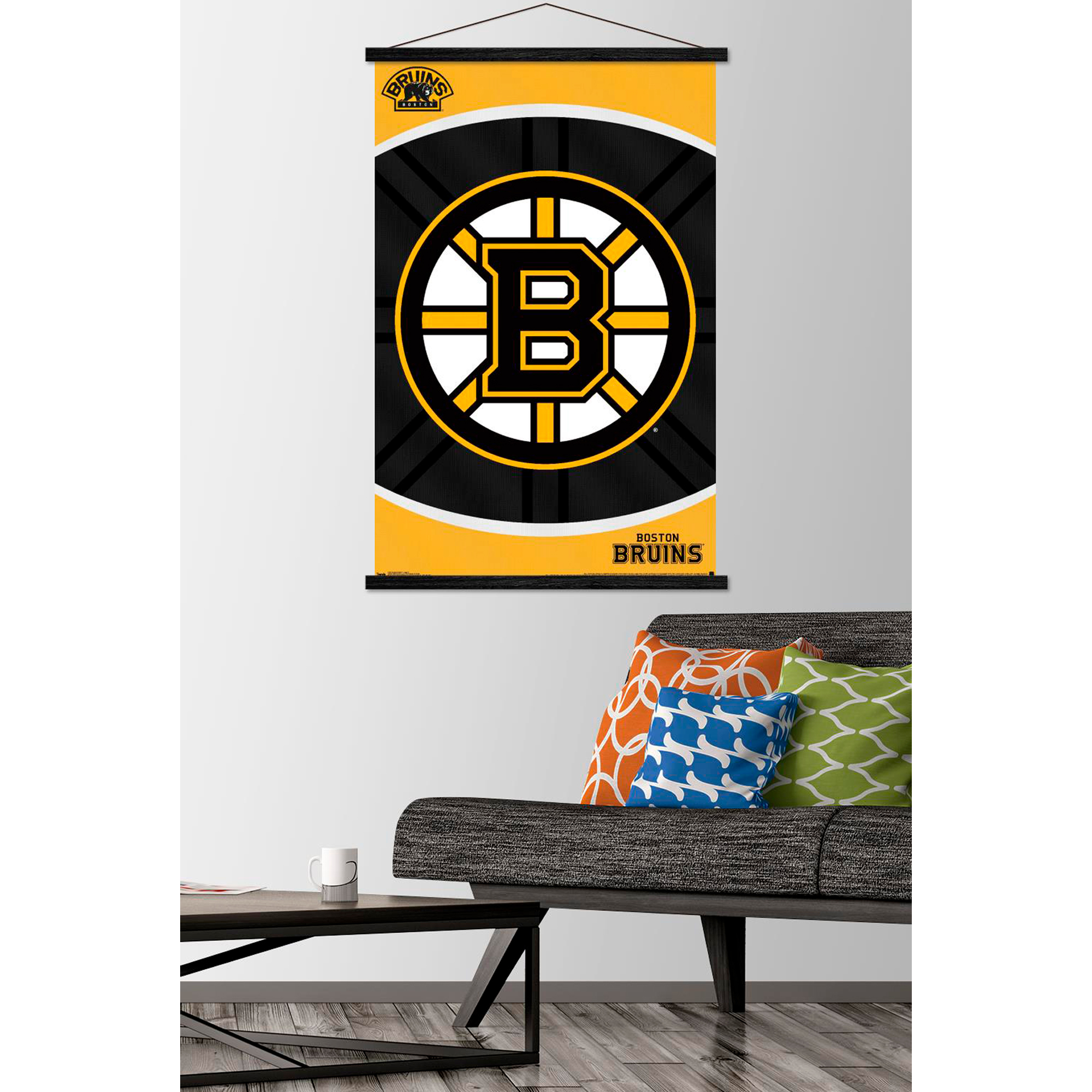 Boston Bruins 35.75'' x 24.25'' Hanging Framed Logo Poster - Image 3