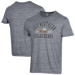 Men's Champion Heathered Gray Ohio Northern Polar Bears Ultimate Tri-Blend T-Shirt