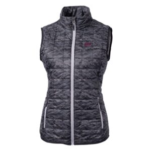 Women's Cutter & Buck Black Eastern Kentucky Colonels Eco Full-Zip Puffer Vest