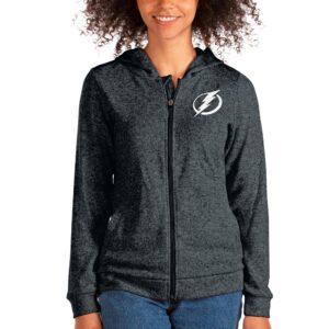 Women's Antigua Heathered Charcoal Tampa Bay Lightning Absolute Full-Zip Hoodie