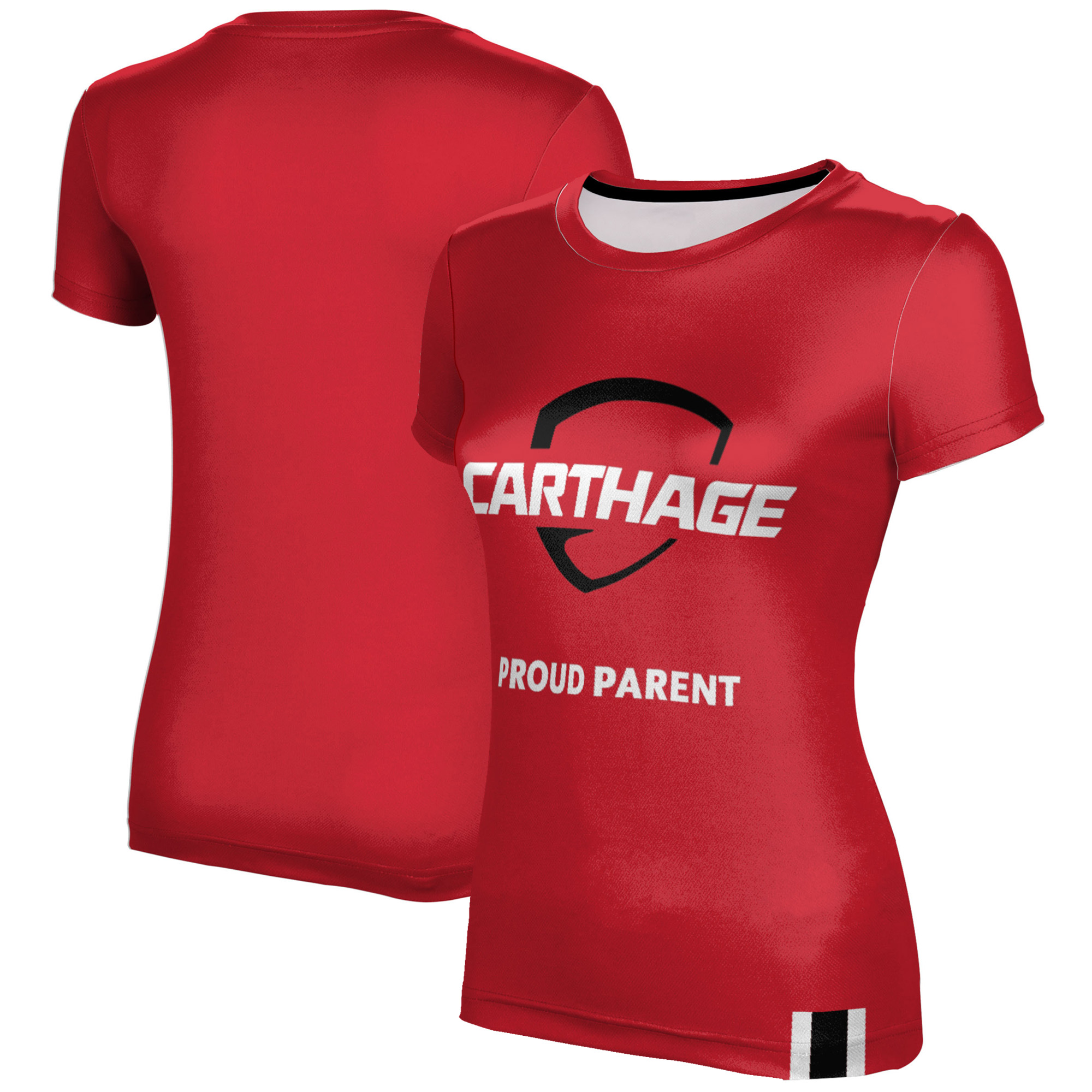 Women's Red Carthage Firebirds Proud Parent T-Shirt