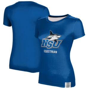 Women's Blue Nova Southeastern Sharks Equestrian T-Shirt