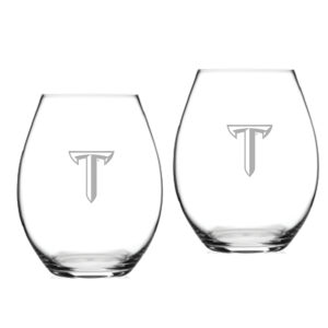 Troy University Trojans 20oz. 2-Piece Riedel Stemless Wine Glass Set