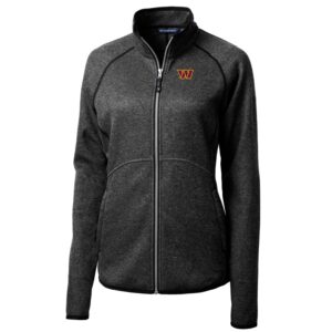 Women's Cutter & Buck Heathered Charcoal Washington Commanders Mainsail Full-Zip Jacket