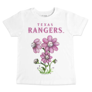 Toddler Tiny Turnip White Texas Rangers Blooming Baseballs T-Shirt