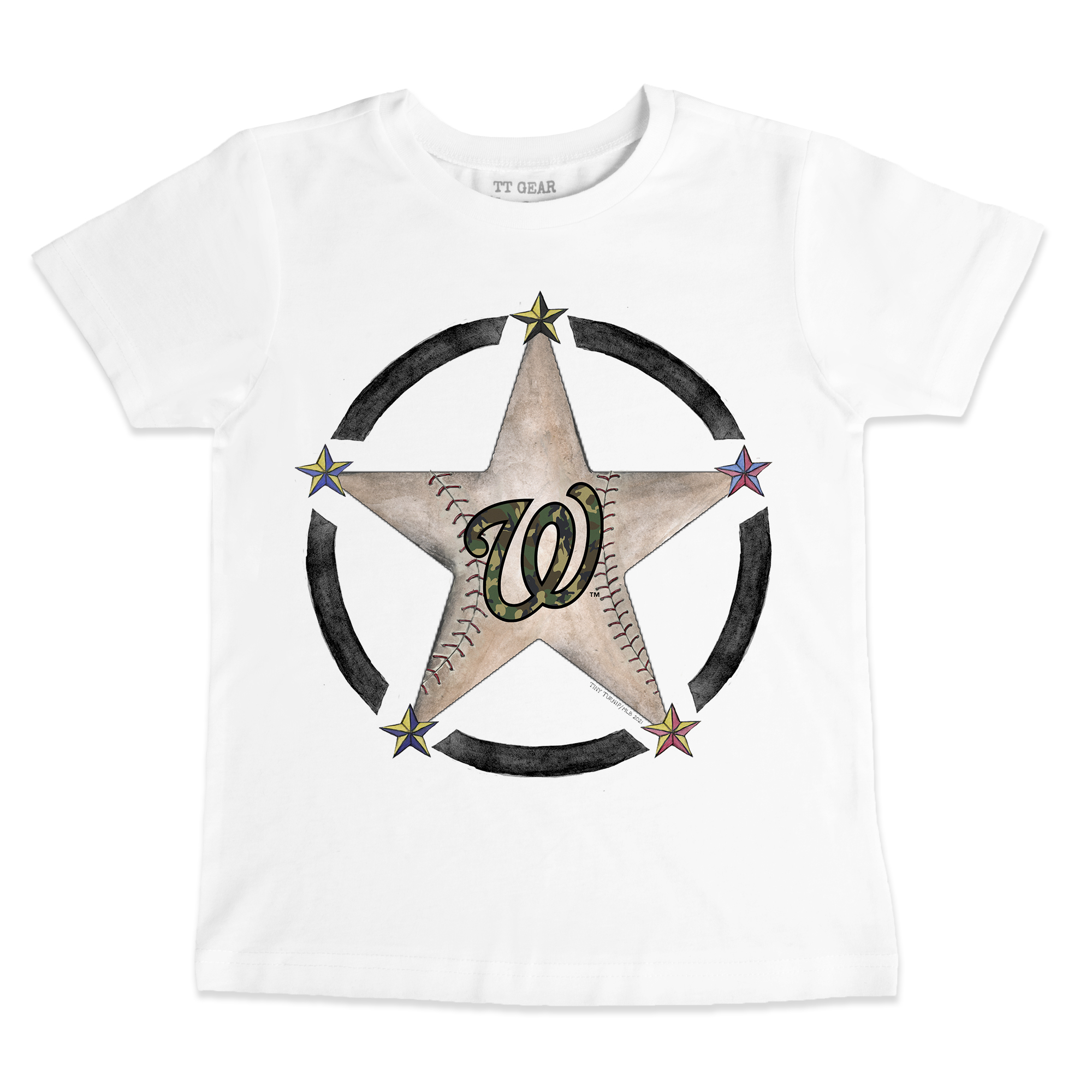 Toddler Tiny Turnip White Washington Nationals Military Star T-Shirt