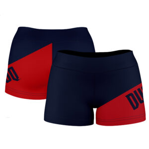 Women's Navy Duquesne Dukes Plus Size Color Block Shorts