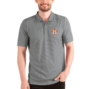 Men's Antigua Heathered Gray/White Houston Astros Esteem Polo