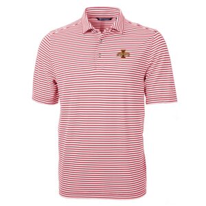 Men's Cutter & Buck Cardinal Iowa State Cyclones Virtue Eco Pique Stripe Recycled Polo