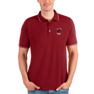 Men's Antigua Red Miami Heat Team Affluent Polo