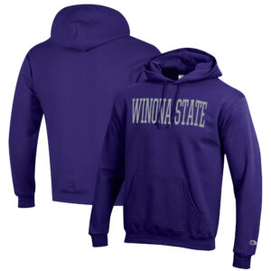 Men's Champion Purple Winona State Warriors Eco Powerblend Pullover Hoodie