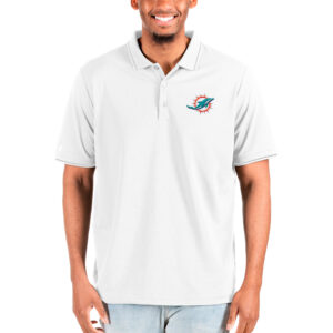 Men's Antigua White Miami Dolphins Big & Tall Affluent Polo