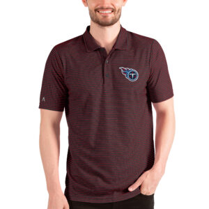 Men's Antigua Heathered Black/Red Tennessee Titans Esteem Polo