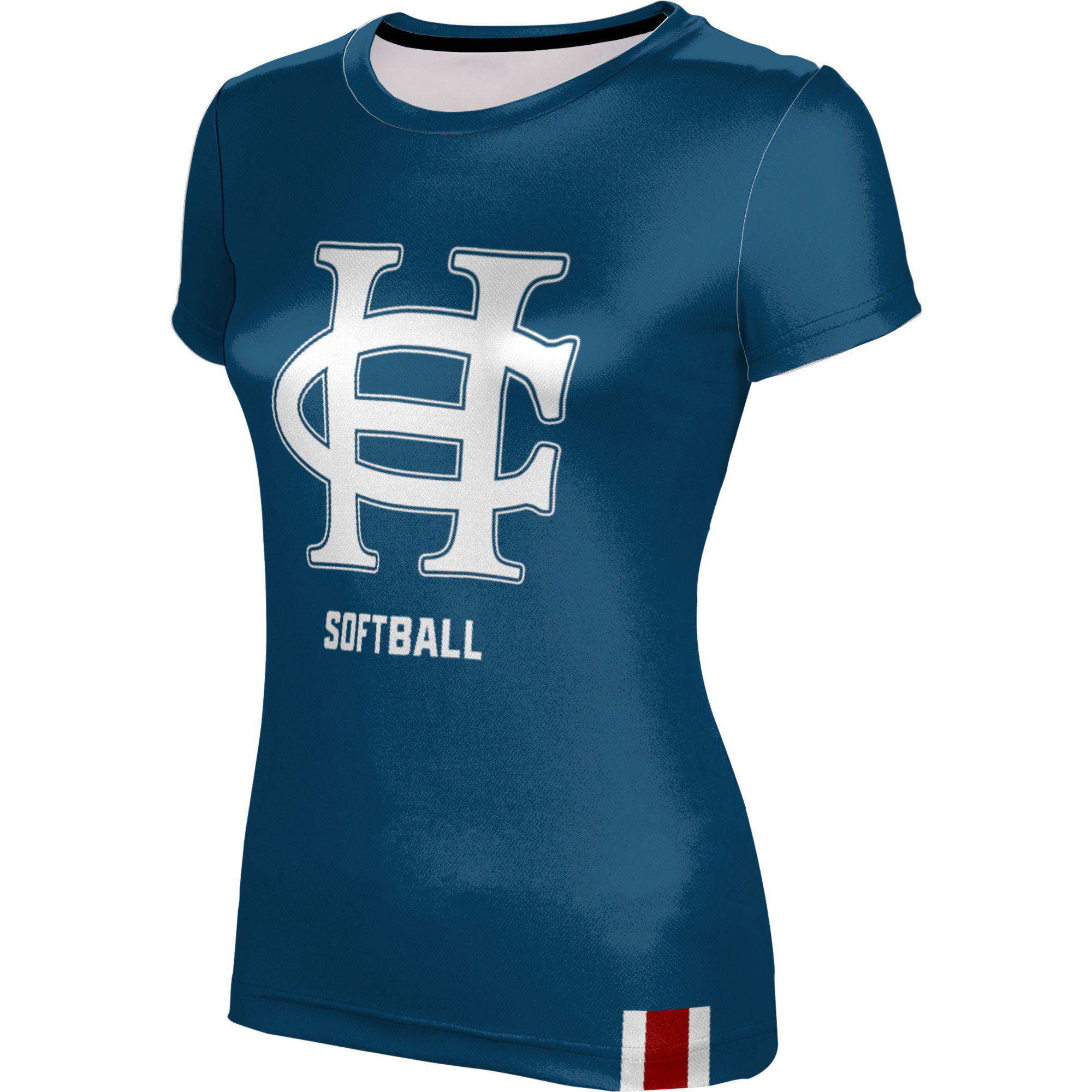 Women's ProSphere Blue Hanover Panthers Softball Logo Stripe T-Shirt - Image 6