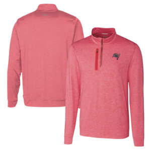 Men's Cutter & Buck Red Tampa Bay Buccaneers Americana Stealth Quarter-Zip Pullover Top
