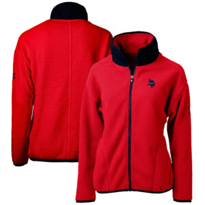 Women's Cutter & Buck Red Minnesota Vikings Cascade Eco Sherpa Fleece Full-Zip Jacket
