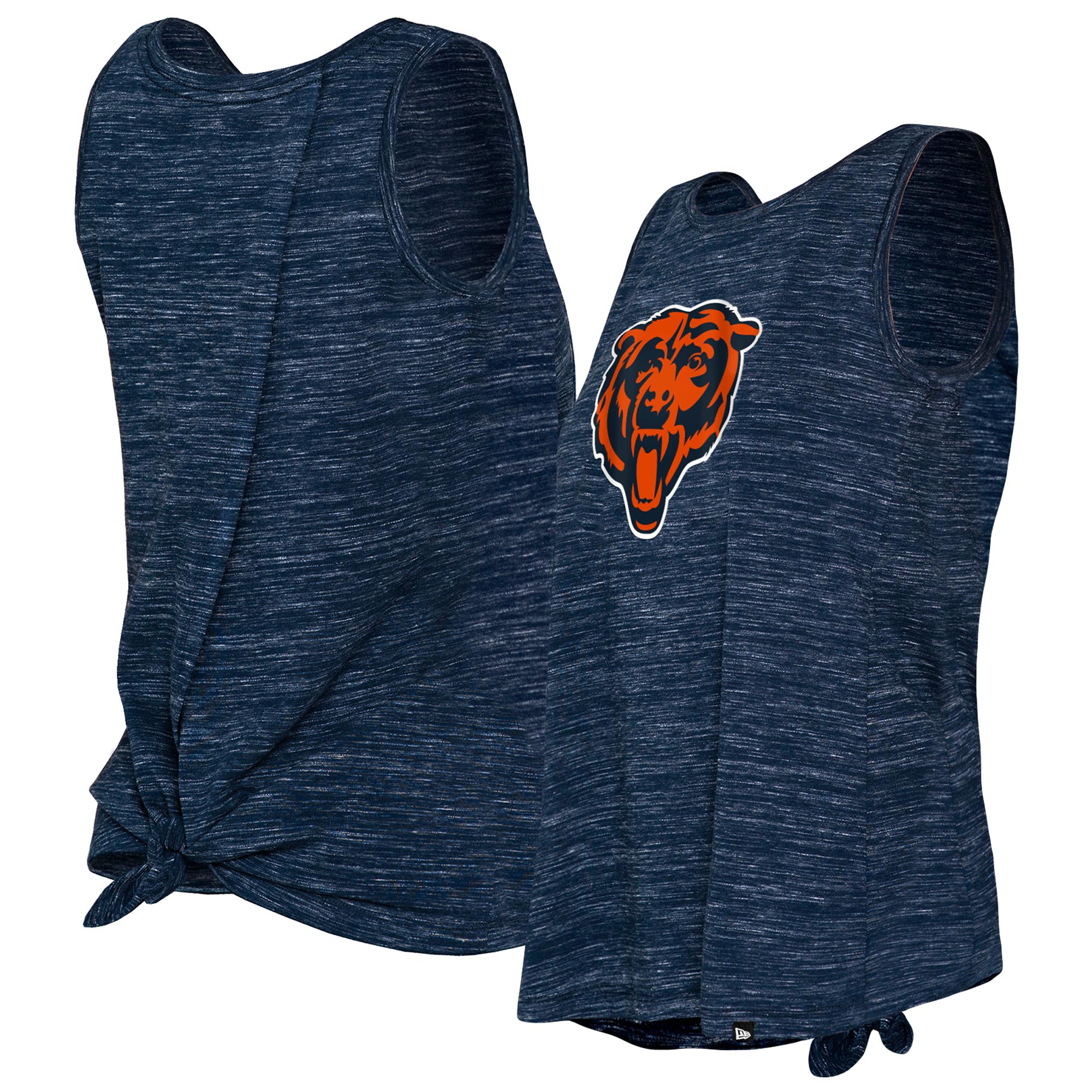 Women's New Era Navy Chicago Bears Space Dye Tie-Back Tank Top