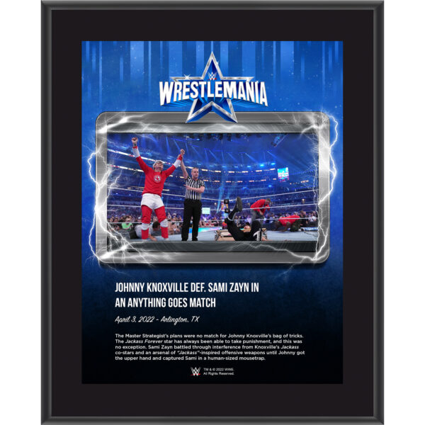 Celebrity Talent 10.5" x 13" WrestleMania 38 Night 2 Sublimated Plaque