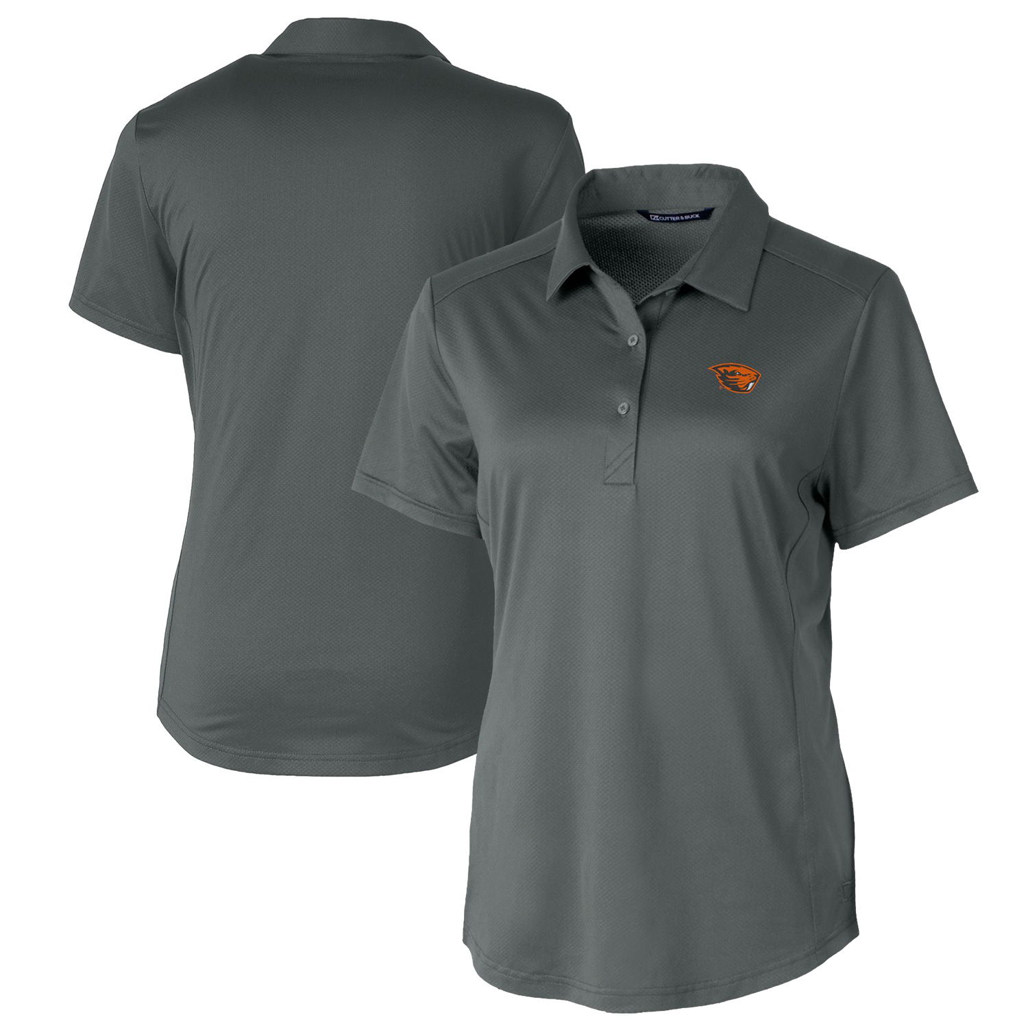 Women's Cutter & Buck Gray Oregon State Beavers Prospect Textured Stretch Polo