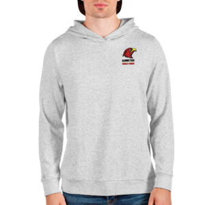 Men's Antigua Heathered Gray Illinois Tech Scarlet Hawks Absolute Pullover Hoodie