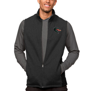 Men's Antigua Heather Black UAB Blazers Course Full-Zip Vest