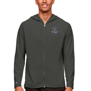 Men's Antigua Charcoal Navy Midshipmen Legacy Full-Zip Hoodie