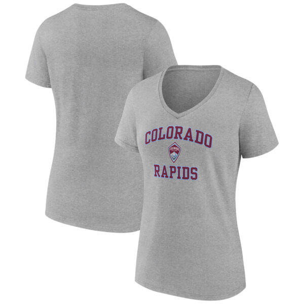 Women's Gray Colorado Rapids Heart and Soul V-Neck T-Shirt