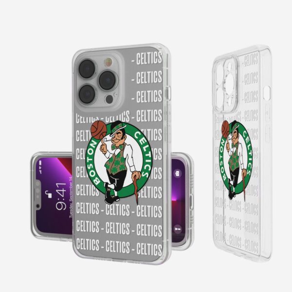 Boston Celtics iPhone Clear Text Backdrop Design Case