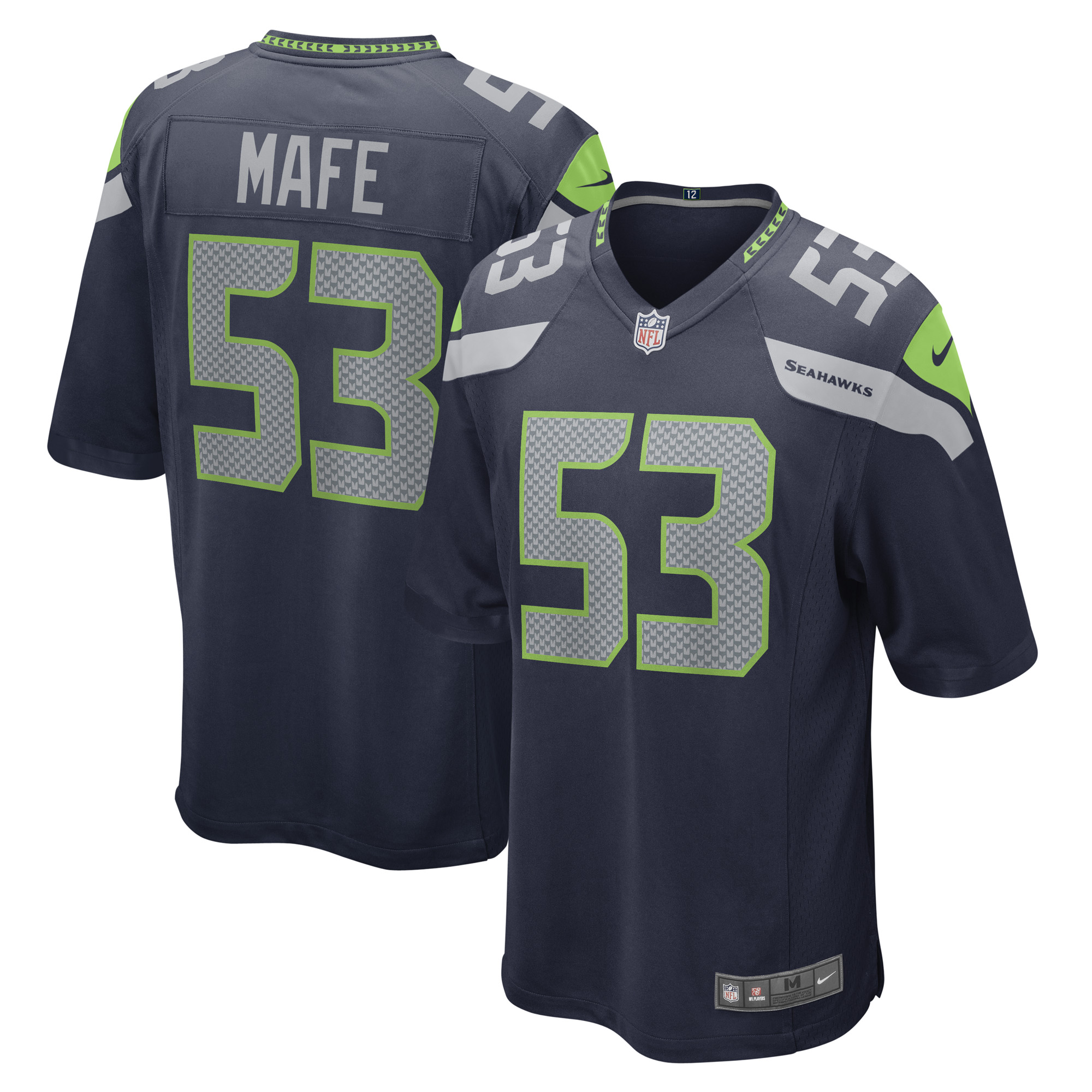 Men's Nike Boye Mafe College Navy Seattle Seahawks Game Player Jersey - Image 4