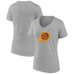 Women's Heather Gray Phoenix Suns Alternate Logo V-Neck T-Shirt