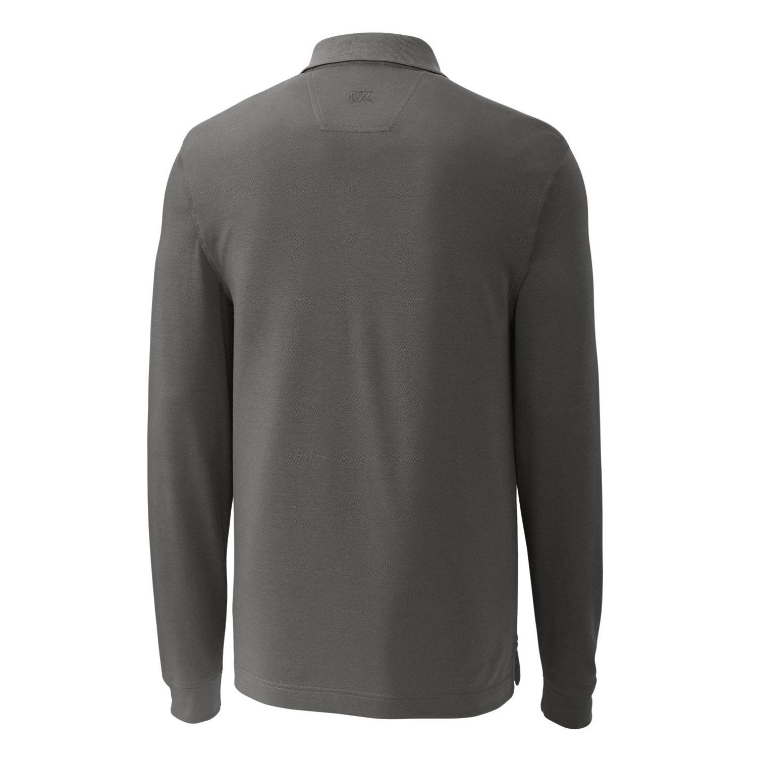 Men's Cutter & Buck Steel Mississippi State Bulldogs Vault Advantage Tri-Blend Pique Big & Tall Long Sleeve Polo - Image 4