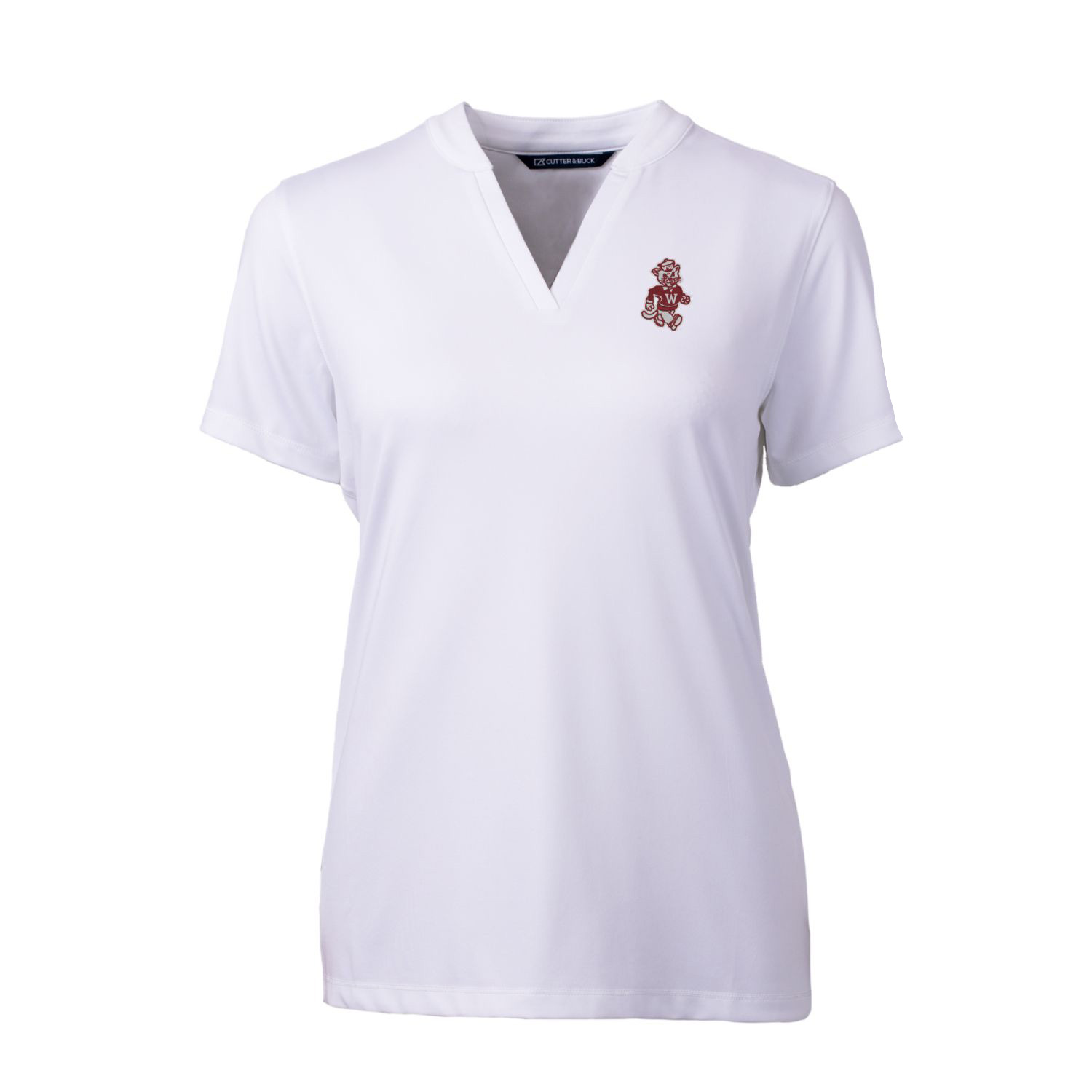 Women's Cutter & Buck White Washington State Cougars Forge Stretch Blade V-Neck Top - Image 6
