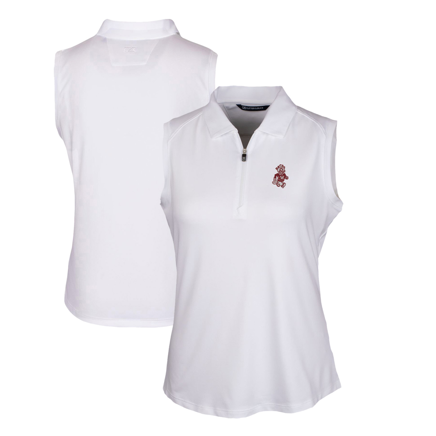Women's Cutter & Buck White Washington State Cougars Forge Stretch Sleeveless Polo - Image 2