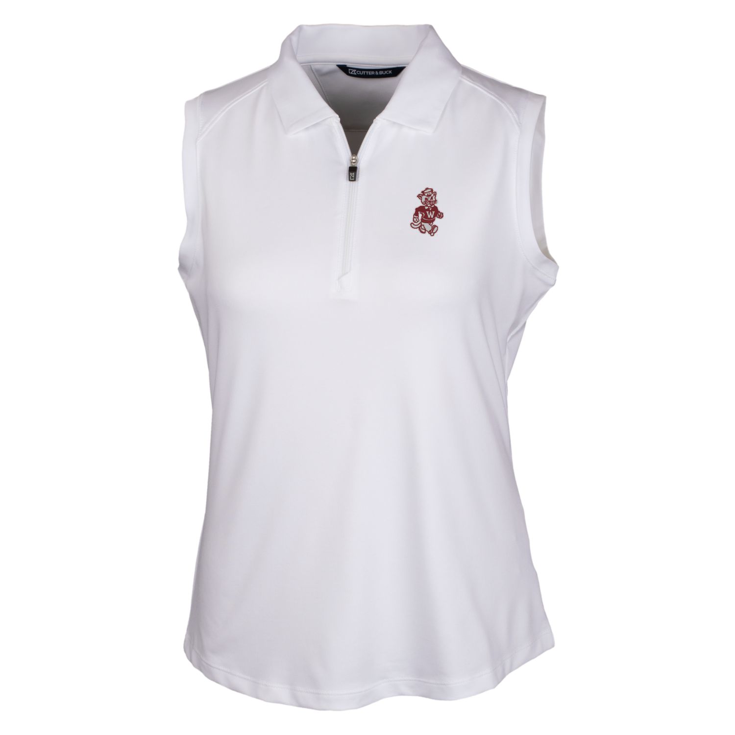 Women's Cutter & Buck White Washington State Cougars Forge Stretch Sleeveless Polo - Image 6