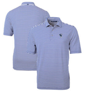 Men's Cutter & Buck Royal Indianapolis Colts Throwback Logo Virtue Eco Pique Stripe Recycled Big & Tall Polo