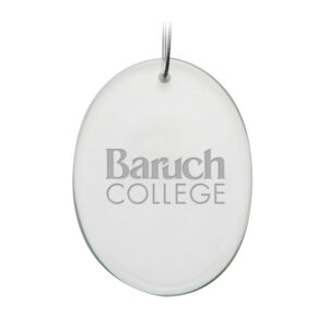 CUNY Baruch College Team Logo 2.75'' x 3.75'' Glass Oval Ornament