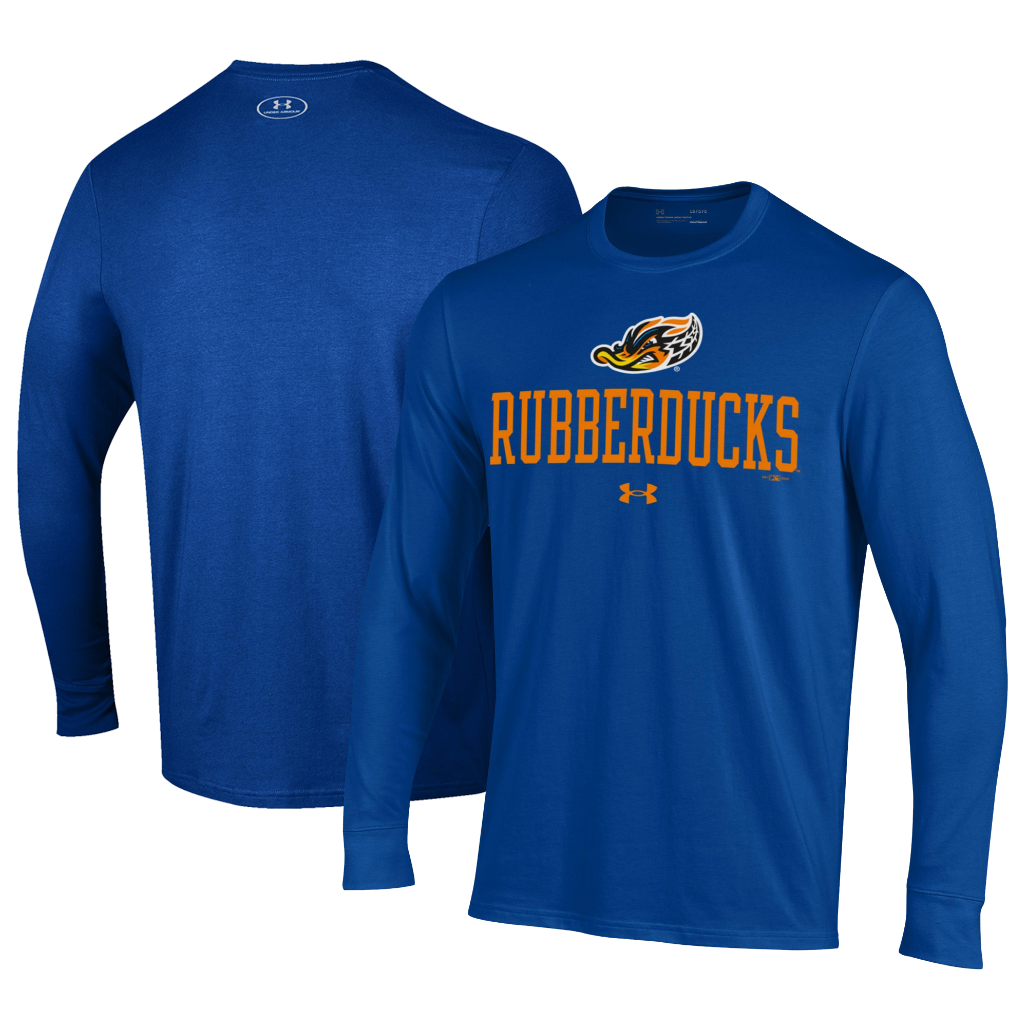 Men's Under Armour Royal Akron RubberDucks Performance Long Sleeve T-Shirt - Image 2