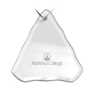 Marietta College Pioneers Primary Logo 3.25'' x 3.75'' Glass Tree Ornament