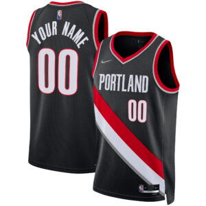 Men's Nike Black Portland Trail Blazers 2021/22 Diamond Swingman Custom Jersey - Icon Edition