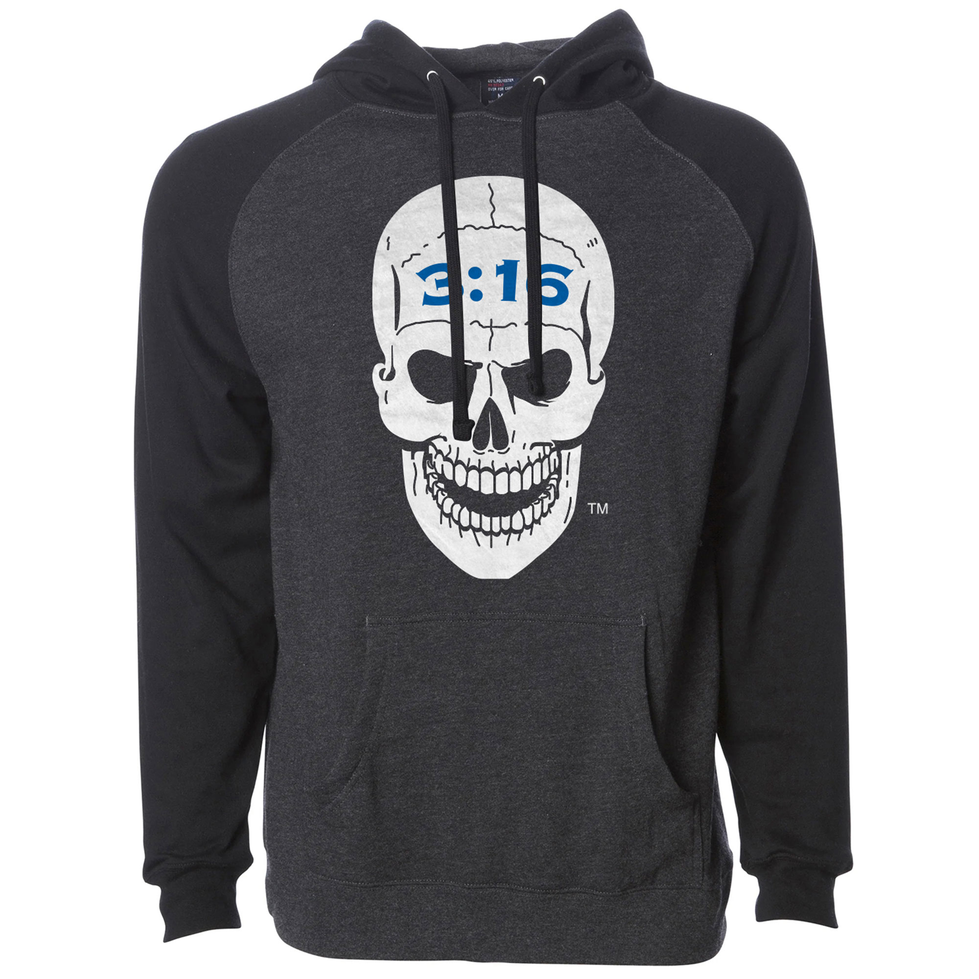Men's Black "Stone Cold" Steve Austin 3:16 Skull Raglan Pullover Hoodie