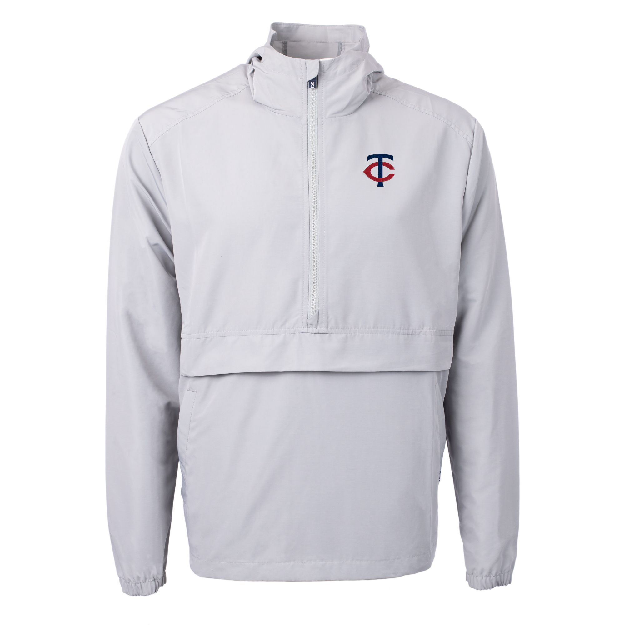 Men's Cutter & Buck Gray Minnesota Twins Charter Eco Recycled Half-Zip Anorak Jacket - Image 8