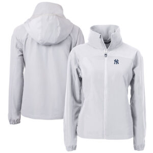 Women's Cutter & Buck  Gray New York Yankees Charter Eco Recycled Full-Zip Jacket