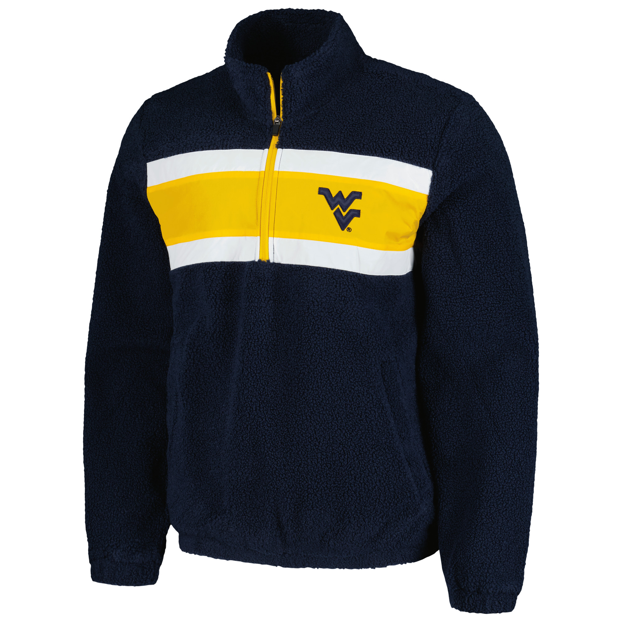 Men's G-III Sports by Carl Banks Navy West Virginia Mountaineers Pinch Runner Half-Zip Top - Image 6