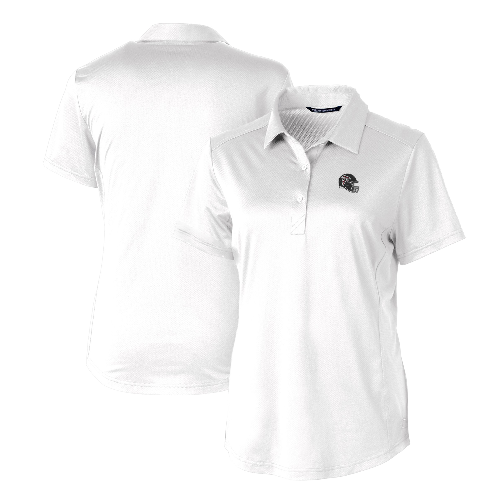 Women's Cutter & Buck White Atlanta Falcons Helmet Logo DryTec Prospect Textured Stretch Polo - Image 5