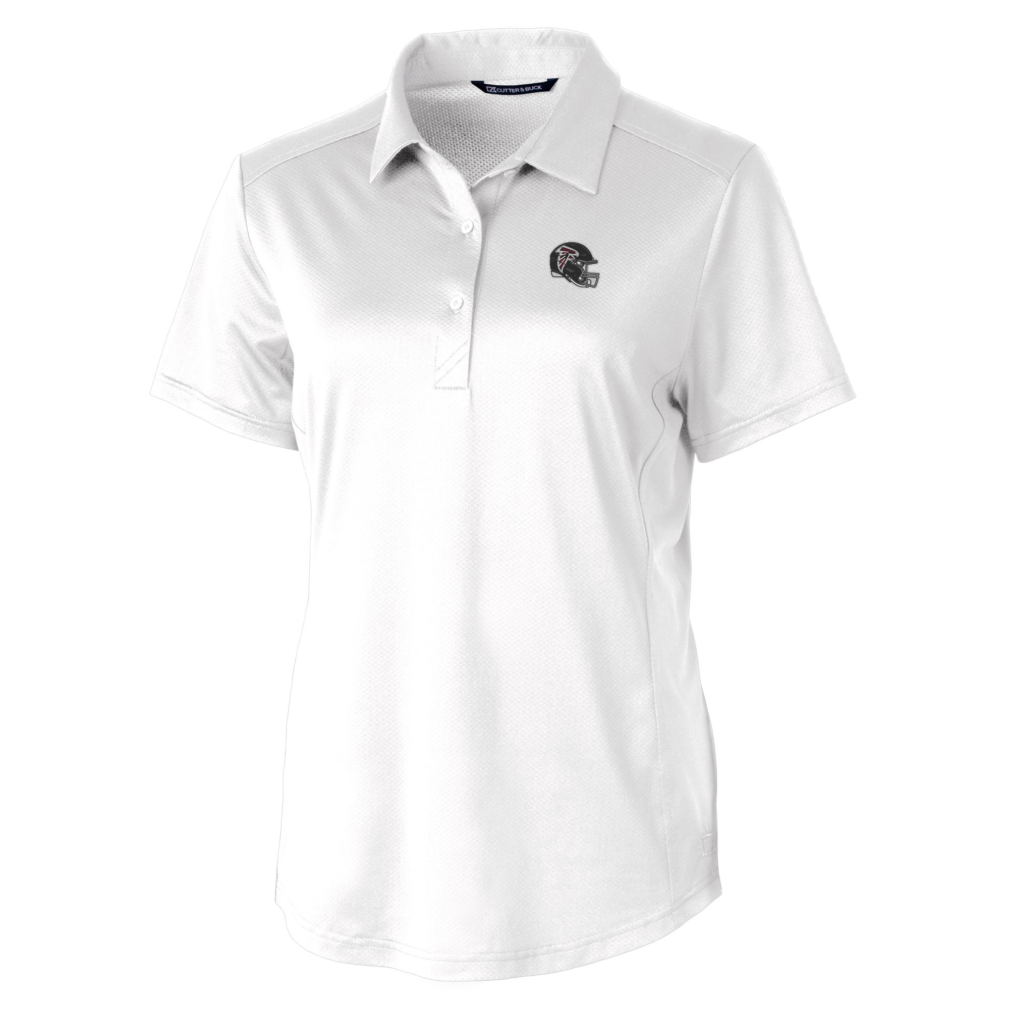 Women's Cutter & Buck White Atlanta Falcons Helmet Logo DryTec Prospect Textured Stretch Polo - Image 3