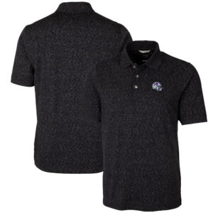 Men's Cutter & Buck  Black Buffalo Bills Helmet Advantage Space Dye Tri-Blend Polo