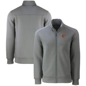 Men's Cutter & Buck  Gray Baltimore Orioles Roam Eco Recycled Full-Zip Jacket